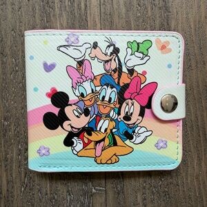 Disney Pastel Rainbow Character Snap Wallet in Pink, Blue, Green